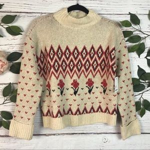 Lauren Lane Size Small Sonoma Floral Isle Sweater Print Soft NWT